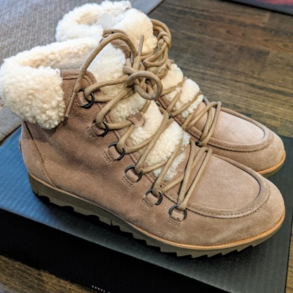 🔥LAST SOREL Suede Sherpa-Trimmed Boots 8.5 - Picture 3 of 7